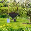 Összecsukható talicska kertészkedéshez 46 literes űrtartalmú fekete kerti kiskocsi poliészter talicska