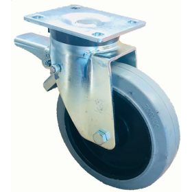   Ø 200 mm fékezhető támasztó, stabilizáló kerék fékkel kézikocsi, targonca raklapemelő kerék poliamid agy, gumi futófelület