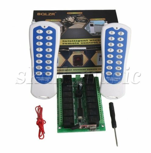 Távirányító készlet 16 csatornás, 12V, 433 MHz 2 db távirányítóval. Garázsajtó, redőny vagy akár okos otthon távvezérlő szett.