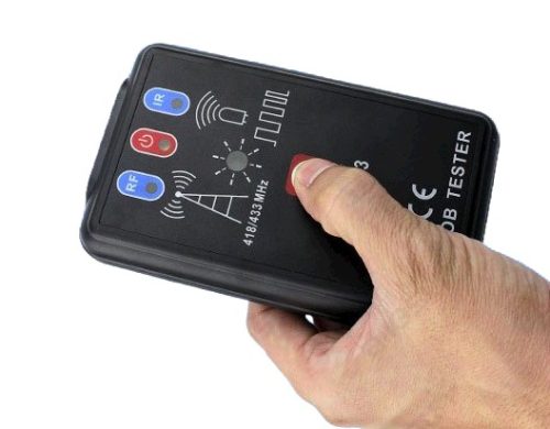 Távirányító teszter infrared és rádióhullámú távirányító ellenörző tesztelő 418MHz 433Mhz 434MHz IR infrarvörös és rádiós távvezérlő ellenőrző műszer készülék