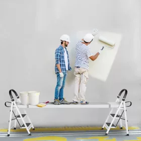   Teleszkópos alumínium munkaplatform 2,7–4,5 m 227 kg teherbírású állvány