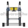 Teleszkópos, erősített, kétágú létra kinyitva 320 cm, összecsukva 82 cm magas. Multifunkciós, változtatható szárhosszú létra akár lépcsőre is!