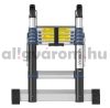 Teleszkópos, erősített, kétágú létra kinyitva 380 cm, összecsukva 85 cm magas. Multifunkciós, változtatható szárhosszú létra akár lépcsőre is!