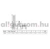 Teleszkópos, kétágú létra, aluminium rögzítőgyűrűkkel, kinyitva 560 cm, összecsukva 91 cm magas. Multifunkciós, változtatható szárhosszú létra