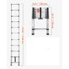 Rozsdamentes acél teleszkópos létra 3140 mm, összecsukható kialakítással