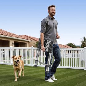   Rozsdamentes acél teleszkópos kihúzható létra 254 cm összecsukható és könnyen hordozható