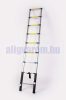 2,6 m magas, teleszkópos alumínium létra 67 cm-re összecsukható. Biztonsági gumitalppal ellátva.