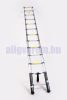 3,2 m magas, teleszkópos alumínium létra 74 cm-re összecsukható. Gumírozott talppal ellátva.