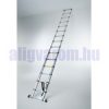 4,4 m magas, teleszkópos alumínium létra 89 cm-re összecsukható. Szélesített támasztólábbal ellátott és levegős csillapítású újbecsípődés elleni védelemmel