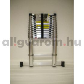   4,4 m magas, profi teleszkópos alumínium létra alumínium fokokkal, 89 cm-re összecsukható. Ipari kivitel, széles támasztólábbal és ujjbecsípődés elleni védelemmel!