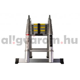   Teleszkópos, kétágú létra, aluminium rögzítőgyűrűkkel, kinyitva 440 cm, összecsukva 88 cm magas. Multifunkciós, változtatható szárhosszú létra