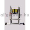 Teleszkópos, kétágú létra, aluminium rögzítőgyűrűkkel, kinyitva 500 cm, összecsukva 91 cm magas. Multifunkciós, változtatható szárhosszú létra