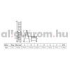 Teleszkópos, kétágú létra, aluminium rögzítőgyűrűkkel, kinyitva 500 cm, összecsukva 91 cm magas. Multifunkciós, változtatható szárhosszú létra