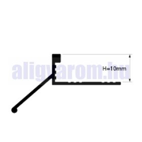   AV Erkély vízvető teraszszegély ezüst eloxált 20x10x2700 mm balkon profil padlólap alá terasz lépcső teraszprofil balkonszegély