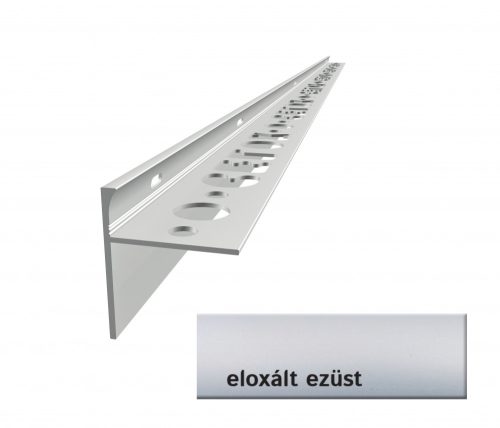 OX Teraszszegély oldaltakarással 12+41x2500 eloxált ezüst vízvető profil balkon teraszprofil erkélyszegély