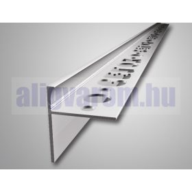   OX teraszszegély oldaltakarással 10+23x2500 ezüst eloxált matt vízvető profil balkon teraszprofil erkélyszegély