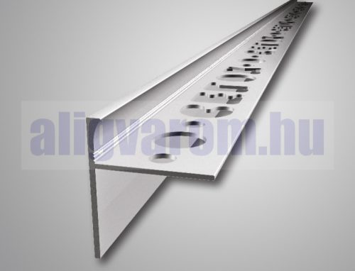 OX teraszszegély oldaltakarással 10+23x2500 ezüst eloxált matt vízvető profil balkon teraszprofil erkélyszegély