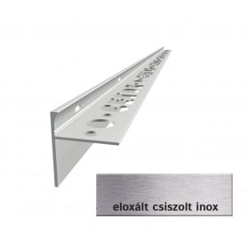   OX teraszszegély oldaltakarással 12+41x2500 ezüst szálcsiszolt vízvető profil balkon teraszprofil erkélyszegély