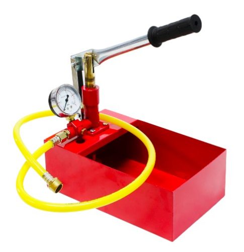 Töltőszivattyú tartályos pumpa 25 bar maximális nyomás. Tesztelő szivattyú és nyomásmérő óra 5 literes tartállyal