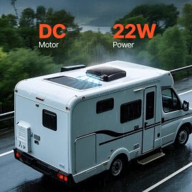  Tetőventilátor lakóautóhoz – 12V-os, 22W-os DC motorral, 10 fokozatú elszívó- és befúvó ventilátor esőérzékelővel és távirányítóval, 410x410 mm méretben