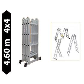   Összecsukható alumínium létra 4,6 méter magas 4 részes összehajtható 4x4 létrafok