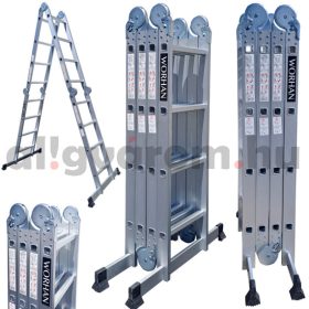   Összecsukható alumínium létra 4,6 méter magas 4 részes összehajtható 4x4 létrafok