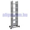 Multifunkciós alumínium létra 6,7 méter magas 4 részes összehajtható, összecsukható, 4x6 létrafok