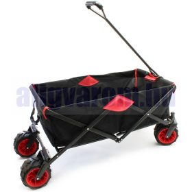   Összecsukható strandkocsi kézikocsi, nagy méretű kirándulókocsi 10 cm széles homokfutó kerekekkel, kerti kiskocsi. Csak 12 kg!