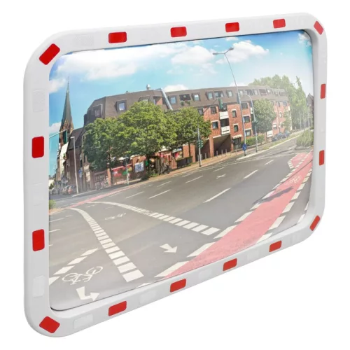 Közlekedési tükör biztonsági forgalmi megfigyelő tükör téglalap alakú 60x80 cm fényvisszaverővel ipari kivitel