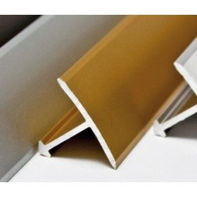   AV T profil burkolatváltó matt arany 16-26 x 900 vagy 2700 mm utólag beépíthető eloxált alumínium profil