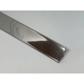   OX T 25x2500 inox profil burkolatváltó rozsdamentes szálcsiszolt 25 mm széles 2500 mm utólag betehető beépíthető saválló inox 