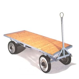   Vonórudas utánfutó ipari kézikocsi 2000 kg teherbírással, nagy méretű kerekekkel, targoncával vontatóval is húzható