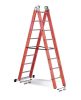 Üvegszálas szigetelt létra, kombinálható kétrészes 2x16 fok, 4,6m magas, csúszókerekekkel