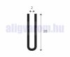 Lemez szegő U profil 20x5 mm perforált lemez keret 2-3-5-8 mm vastag lemezhez rozsdamentes acél 2500 mm szál saválló inox