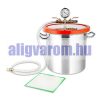 Vákuumkamra és vákuumszivattyú 230V 99 liter/perc 0,00005 Bar + 17 literes vákuumtartály