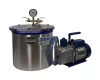 Vákuumkamra és vákuumszivattyú 230V 370W 170 liter/perc 0,00005 Bar + 20 literes vákuumtartály