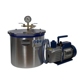   Vákuumkamra és vákuumszivattyú 230V 370W 170 liter/perc 0,00005 Bar + 20 literes vákuumtartály