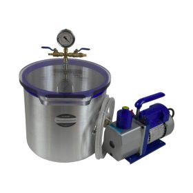   Vákuumkamra és vákuumszivattyú 230V 370W 170 liter/perc 0,00005 Bar + 20 literes vákuumtartály