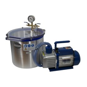   Vákuumkamra és vákuumszivattyú 230V 370W 170 liter/perc 0,00005 Bar + 20 literes vákuumtartály