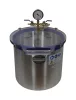 Vákuumkamra és vákuumszivattyú 230V 370W 170 liter/perc 0,00005 Bar + 20 literes vákuumtartály