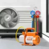 Vákuumpumpa 4,5 CFM vákuumszivattyú PRO manométer készlettel R134a, R22, R410A, R404 és R407C