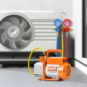   Vákuumpumpa 4,5 CFM vákuumszivattyú PRO manométer készlettel R134a, R22, R410A, R404 és R407C