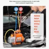 Vákuumpumpa 4,5 CFM vákuumszivattyú PRO manométer készlettel R134a, R22, R410A, R404 és R407C