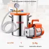 11,36 literes Vákuumkamra 3,5 CFM vákuumszivattyúval akril fedéllel 