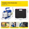 113 l/perc Egyfokozatú vákuumszivattyú 249 W, manifold nyomásmérővel és tömlőkészlettel