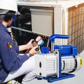   220V Vákuumszivattyú 85 l/perc egyfokozatú vákuumszivattyú 1/4 LE, 5 Pa hűtéstechnikai vákuumszivattyú