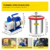 Vákuumkamra készlet 19 literes vákuumkamra 142 l/perc vákuumszivattyúval 5 Pa, rozsdamentes kivitel