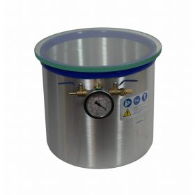   Vákuumtartály, vákuumkamra 20 literes alumínium, vastag edzett üveg tetővel