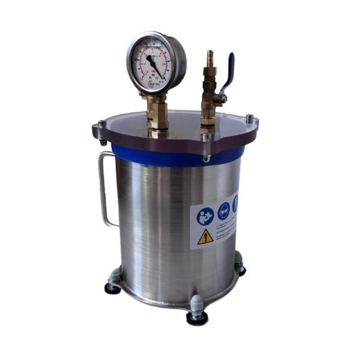 Vákuumtartály, vákuumkamra 4,2 literes saválló acél, polikarbonát fedő rozsdamentes edény