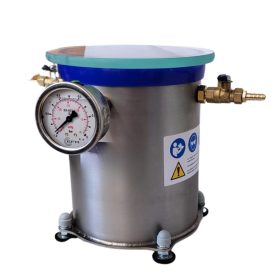   Vákuumtartály, vákuumkamra 4,2 literes saválló acél, 12 mm vastag edzett üveg fedő rozsdamentes edény